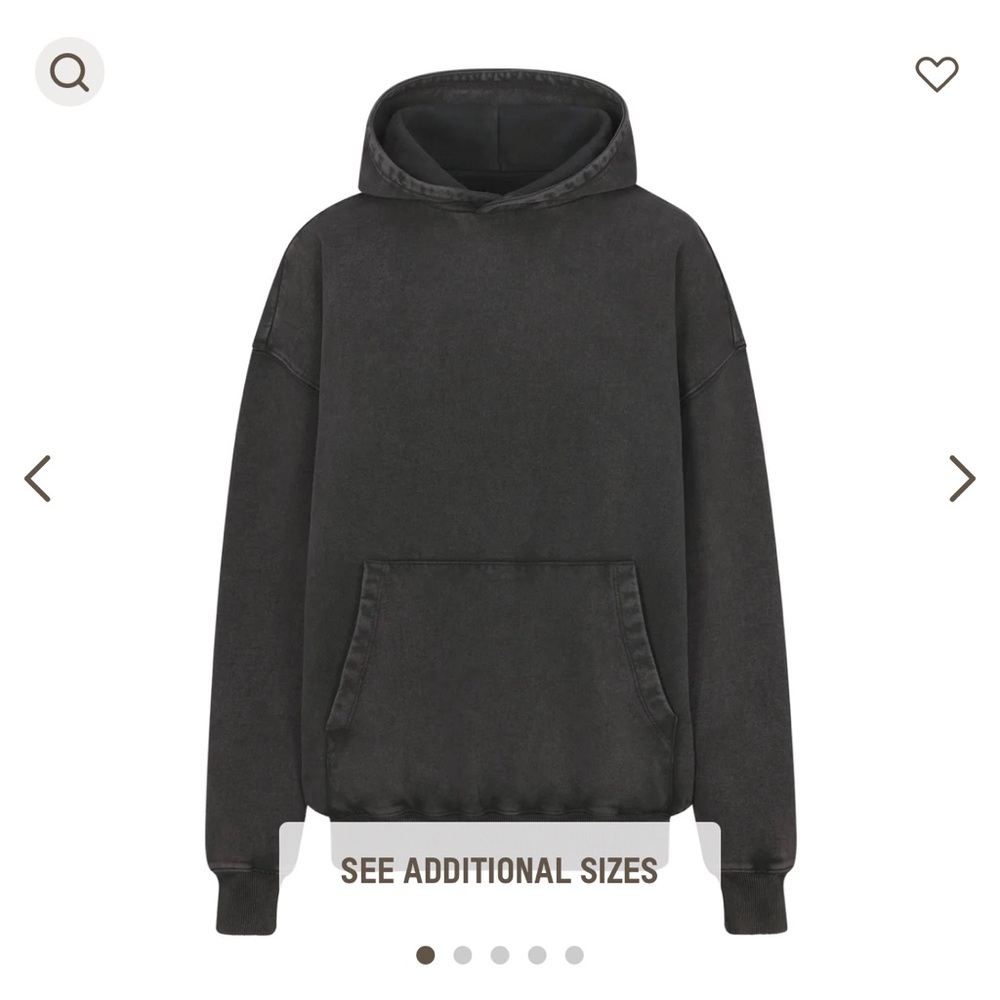 SKIMS Boyfriend Fleece Hoodie Ash Size Small